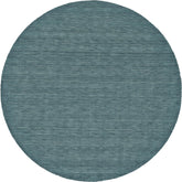 10' Blue And Green Round Wool Hand Woven Stain Resistant Area Rug